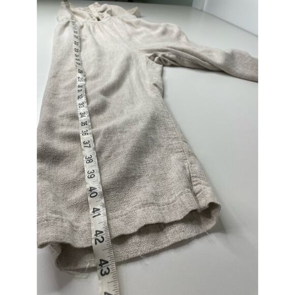 Monteau Ruched Keyhole Jumpsuit Cropped Straight Leg Cream Beachy Cottage Small - Picture 12 of 12